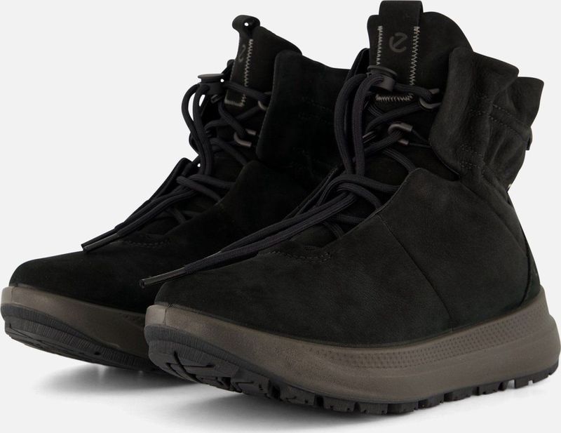 Ecco Solice Veterboots zwart Nubuck