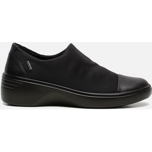 Ecco Soft 7 Wedge Instappers - Zwart Textiel met Gore-Tex Technologie