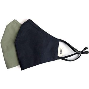 Tilley - Mondkapje - Zwart - 2 Pack - 100% Organisch Katoen