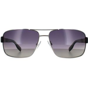 Hugo Boss Wrap Mens Ruthenium grijze gradiënt gepolariseerde zonnebril | Sunglasses