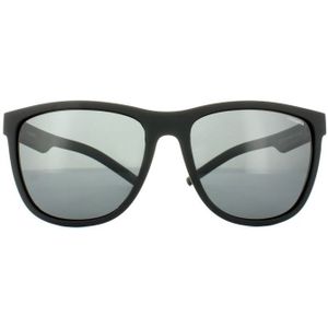 Polaroid Sport Square unisex rubber zwart grijs gepolariseerde zonnebril