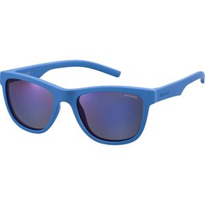 Polaroid Kids Wayfarer zonnebril in donkerroze gepolariseerde PLD 8018/S CYQ 47, Blauw (Blauw/Grijs Bl)