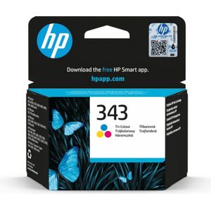 HP 343 Tri-color Original Ink Cartridge inktcartridge 1 stuk(s) Origineel Normaal rendement Cyaan, Magenta, Geel