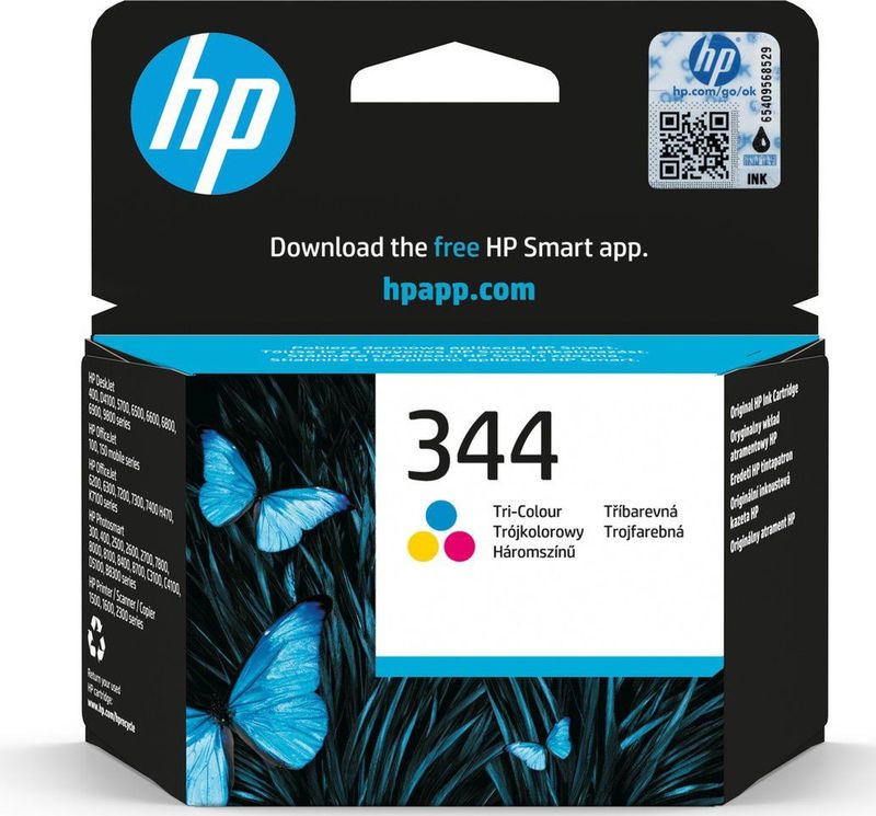 HP 344 Tri-color Original Ink Cartridge inktcartridge 1 stuk(s) Origineel Normaal rendement Cyaan, Magenta, Geel