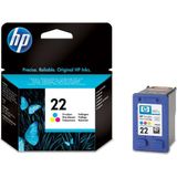HP 22 Tri-color Original Ink Cartridge inktcartridge 1 stuk(s) Origineel Normaal rendement Cyaan, Magenta, Geel