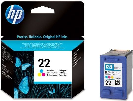HP 22 Tri-color Original Ink Cartridge inktcartridge 1 stuk(s) Origineel Normaal rendement Cyaan, Magenta, Geel