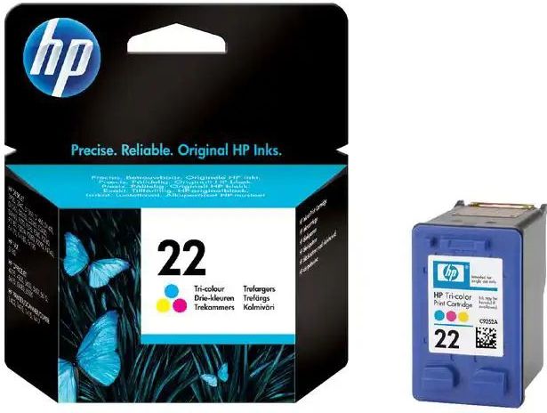 HP 22 Tri-color Original Ink Cartridge inktcartridge 1 stuk(s) Origineel Normaal rendement Cyaan, Magenta, Geel