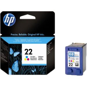 HP 22 Tri-color Original Ink Cartridge inktcartridge 1 stuk(s) Origineel Normaal rendement Cyaan, Magenta, Geel