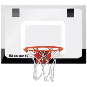 Sklz Sporting Good's XL Pro Hoop, Mini Basketbal, Beschermende Rugvulling en Deurhaken, Wit/Zwart, Backboard