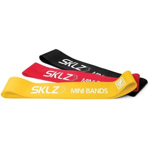 SKLZ Mini-bands, geel-rood-zwart, Eén maat