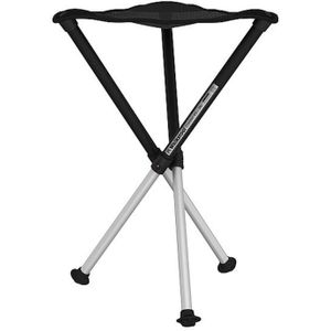 Walkstool - Model Comfort – zwart en zilver – 3-benige klapkruk van aluminium – zithoogte 65 cm – opvouwbare kruk opvouwbaar, belastbaar met 250 kg – gemaakt in Zweden