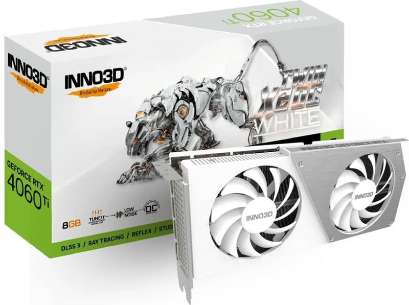 INNO3D GeForce RTX 4060 Ti 8GB Twin X2 OC WHITE - Videokaart - 8GB GDDR6X - PCIe 4.0 - 1 x HDMI - 3x DisplayPort