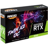 INNO3D NVIDIA GeForce RTX 3050 TWIN X2 OC - Videokaart - 8GB - GDDR6 - PCIe 4.0 - 1 x HDMI 2.1 - 1x DisplayPort 1.4 - 1x DVI-D