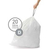 Vuilniszakken met trekband 20 liter | Simplehuman code D | 20 stuks