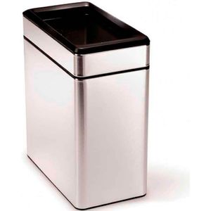 Simplehuman Prullenbak Profile Open - RVS - 10 l - Zilver