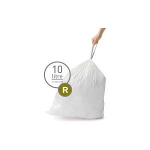 Simplehuman Code R Afvalzakken - 10 liter - 20 stuks - met Trekband - Wit