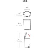 Prullenbak Simplehuman Half Rond Wit 50L