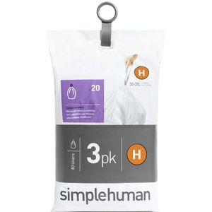 Simplehuman - Afvalzakken Liner Pocket Code H, 30 liter, 3x20 stuks -