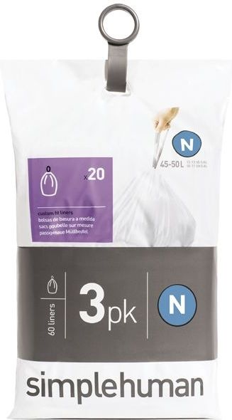 simplehuman - Code N - Afvalzakken - 45-50L - 3-Pack (3x20-Delig)