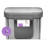 Simplehuman Rectangular - Prullenbak - 55 Liter Inhoud - Met Soft Close Deksel - RVS