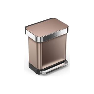 Simplehuman Prullenbak Rectangular - RVS - Incl Liner Pocket - 30 l - Rose Gold