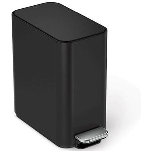 Simplehuman - Prullenbak Slim Liner Pocket 5 liter - Zwart - Roestvast Staal