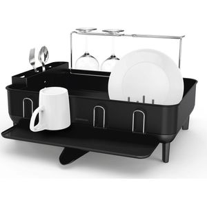 Simplehuman - Afdruiprek Luxe - Zwart - Roestvast Staal