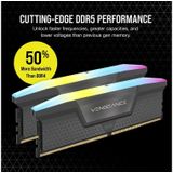 Corsair VENGEANCE RGB DDR5 32GB (2x16GB) 5600MHz C36 Geoptimaliseerd AMD Geheugen (Dynamische RGB-Verlichting in Tien Zones, Onboard Spanningsregeling, Compatibiliteit met AMD EXPO) Grijs