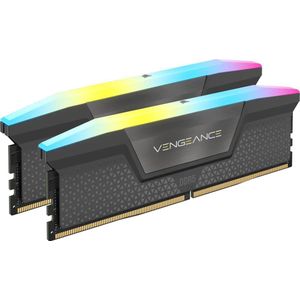 CORSAIR VENGEANCE RGB DDR5 RAM 64 GB (2 x 32 GB) 5200 MHz CL40 AMD EXPO compatibel iCUE computergeheugen - grijs (CMH64GX5M2B5200Z40K)