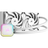 CORSAIR - H100i RGB ELITE - Vloeibare CPU-Koeler - Wit - 240mm AIO, AF120 ELITE PWM Ventilatoren, Intel® LGA 1700, AMD® AM5 & AM4