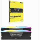 Corsair VENGEANCE RGB DDR5 32GB (2x16GB) 6400MHz C32 Intel-Geoptimaliseerd Desktopgeheugen (Dynamische Tien-Zone RGB-Verlichting, Aangepaste XMP 3.0-Profielen, Strakke Reactietijden) Zwart