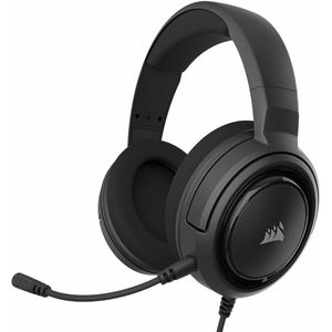 Corsair HS35 Stereo Gaming Headset (50 mm Neodymium luidsprekers, afneembare unidirectionele microfoon, Vederlicht design, voor PC, XBOXOne, PS4, Nintendo Switch en mobiele apparaten) Zwart