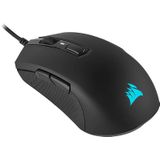 Corsair M55 Pro RGB, met beide handen hechtend, meerdere optische gamingmuis (12400 dpi, optische sensor, licht, 8 programmeerbare toetsen, LED-achtergrondverlichting) - zwart