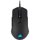 Corsair M55 Pro RGB, met beide handen hechtend, meerdere optische gamingmuis (12400 dpi, optische sensor, licht, 8 programmeerbare toetsen, LED-achtergrondverlichting) - zwart