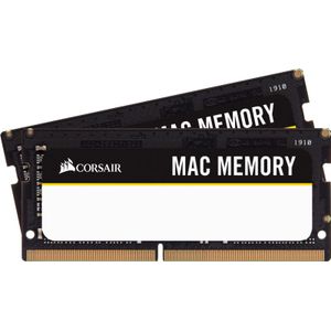 Corsair Mac Memory SODIMM 32 GB (2 x 16 GB) DDR4 2666 MHz CL18 geheugen voor Mac-systemen, Apple-gecertificeerd - zwart