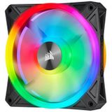 Corsair iCUE QL120 RGB, 120-mm-RGB-LED-PWM-Lüfter (34 Einzeln Ansteuerbare RGB-LEDs, Schwindigkeiten Bis zu 1,500 U/Min, Geräuscharm) Einzelpackung - schwarz