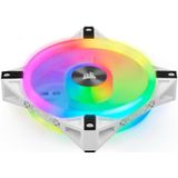 Corsair iCUE QL120 RGB, 120 mm RGB LED-PWM-ventilator (34 afzonderlijk regelbare RGB-leds, snelheden tot 1500 rpm, geluidsarm), enkele verpakking - wit