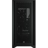 Corsair 4000D Airflow Mid-Tower ATX-Behuizing van Gehard Glas (Voorpaneel met Hoge Luchtstroom, Zijpaneel van Gehard Glas, RapidRoute-kabelbeheersysteem, Inclusief Twee Fans van 120 mm) Zwart