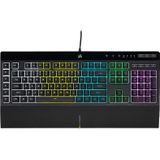 CORSAIR K55 RGB PRO Bedraad Gaming Toetsenbord met membraan - IP42 Stof- en spatwaterdicht - 6 Macro Toetsen Elgato Integratie - Compatibel met iCUE - AZERTY BE - PC, Mac, Xbox - Zwart