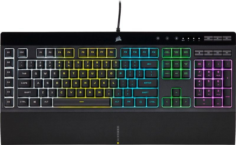 Corsair K55 RGB PRO toetsenbord Gamen USB QWERTZ Duits Zwart