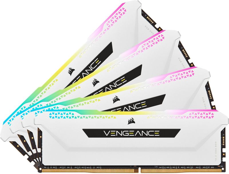 Corsair - Vengeance RGB Pro SL - RAM Geheugen - Wit - 32 GB (4 x 8 GB) DDR4 3600 (PC4-28800) C18 1,35 V