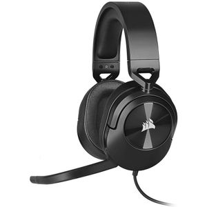 Corsair HS55 SURROUND Gamingheadset (Kunstlederen oorschelpen van traagschuim, Dolby Audio 7.1 surround sound op PC en Mac, Omnidirectionele microfoon, Multi-platform compatibiliteit) Zwart