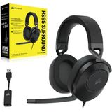 Corsair HS65 Surround Gaming Headset (kunstleer van traagschuim, Dolby Audio 7.1 surround sound op pc en Mac, SoundID van SonarWorks, multi-platform compatibiliteit) carbon