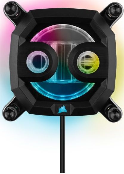 Corsair CX-9010015-WW Hydro X Series XC7 RGB PRO CPU Water Block - Intel LGA 1700, 1200, 115X - AMD-socket AM4 - Vernikkelde koperen koelplaat - Zwart - Meer dan 110 micro-koelvinnen - 16 heldere RGB-leds