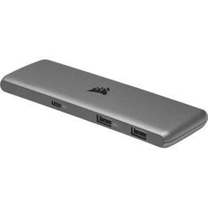 Corsair - USB 100 - Docking Station - Zilver - 7 Havens - USB-C/USB-A