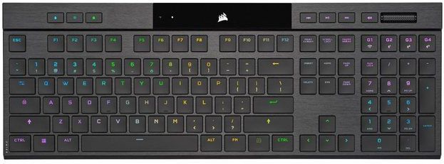 CORSAIR K100 Mechanisch Gamingtoetsenbord - Draadloos - RGB - Zwart - CHERRY MX Low Profile