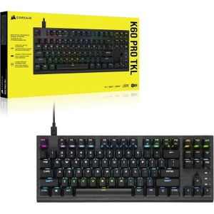 Corsair - K60 Pro TKL - Toetsenbord - Zwart - Aluminium - Optische Sleutelschakelaars