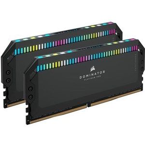 Corsair DOMINATOR PLATINUM RGB DDR5 32GB (2x16GB) 6000MHz C36 Desktop-Arbeitsspeicher (Onboard Spanningsregeling, Gepatenteerde CORSAIR DHX-Koeling, 12 Ultra-Heldere CAPELLIX RGB LED's) Zwart