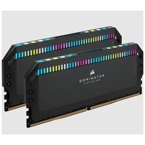 Corsair DOMINATOR PLATINUM DDR5 32GB (2 x 16 GB) DDR5 5600MHz C36 Desktop-Arbeitsspeicher (Onboard Spanningsregeling, Gepatenteerde CORSAIR DHX-Koeling, 12 Ultra-Heldere CAPELLIX RGB LED's) Zwart