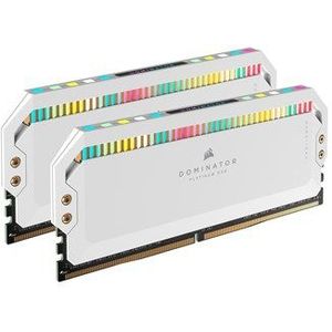 Corsair DOMINATOR PLATINUM RGB DDR5 32GB (2x16GB) 5600MHz C36 Desktop-Arbeitsspeicher (Onboard Spanningsregeling, Gepatenteerde CORSAIR DHX-Koeling, 12 Ultra-Heldere CAPELLIX RGB LED's) Wit
